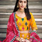 Rajwada Women Yellow Silk Embroidered Semi Stitched Lehenga With  Unstitched Blouse