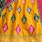 Rajwada Women Yellow Silk Embroidered Semi Stitched Lehenga With  Unstitched Blouse