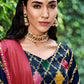 Rajwada Women Dark Blue Silk Embroidered Semi Stitched Lehenga With  Unstitched Blouse