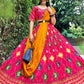 Rajwada Women Magenta Silk Embroidered Semi Stitched Lehenga With  Unstitched Blouse