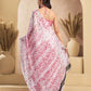 Rajwada Pink And White Cotton Linen Zari Work Saree For Women