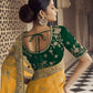 Rajwada Yellow Jacquard Embroidered Elegant Saree For Women