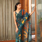 Rajwada Teal Green Georgette Printed Saree For Women