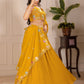 Rajwada Yellow Georgette Embroidered Semi-Stitched lehenga For Women