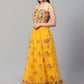 Rajwada Yellow Net Embroidered Semi-Stitched lehenga For Women