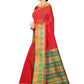 Rajwada Red Silk Blend Embellished Saree For Women