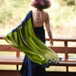 Rajwada Navy Blue Cotton Blend Solid Saree For Women