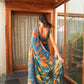 Rajwada Teal Green Georgette Printed Saree For Women