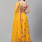 Rajwada Yellow Net Embroidered Semi-Stitched lehenga For Women