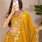 Rajwada Yellow Georgette Embroidered Semi-Stitched lehenga For Women