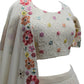 Rajwada Women Beige Georgette Embroidered Semi Stitched Lehenga With  Unstitched Blouse