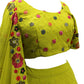 Rajwada Women Lime Green Georgette Embroidered Semi Stitched Lehenga With  Unstitched Blouse
