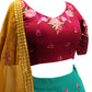Rajwada Women Blue Georgette Embroidered Semi Stitched Lehenga With  Unstitched Blouse