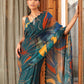Rajwada Teal Green Georgette Printed Saree For Women