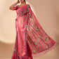Rajwada Pink Silk Blend Printed Saree For Women