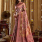 Rajwada Mauve Silk Blend Printed Saree For Women