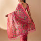 Rajwada Pink Silk Blend Printed Saree For Women