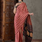 Rajwada Red And Cream Silk Blend Printed Elegant Saree For Women