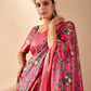 Rajwada Pink Silk Blend Printed Saree For Women