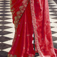 Rajwada Pink Jacquard Embroidered Elegant Saree For Women