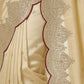 Rajwada Off White Silk Blend Embellished Solid Saree For Women