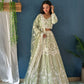 Rajwada Light Green Net Embroidered Semi-Stitched lehenga For Women
