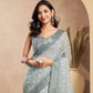 Rajwada Grey Cotton Linen Zari Work Saree For Women
