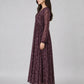 Wine Georgette Printed Dress