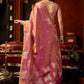Rajwada Mauve Silk Blend Solid Saree For Women