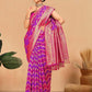 Rajwada Pink And Blue Woven Banarasi Silk Saree With Unstitched Blouse for Women