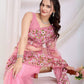 Rajwada Pink Net Embroidered Elegant Saree For Women