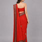 Orange Georgette Embellished Saree