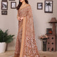 Rajwada Brown Georgette Printed Saree For Women