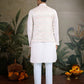 Rajwada White Silk Blend Embellished Kurta For Men