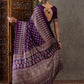Rajwada Purple Silk Blend Printed Elegant Saree For Women