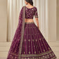 Rajwada Purple Art Silk Embroidered Semi-Stitched lehenga For Women