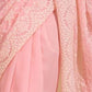 Rajwada Light Pink Georgette Embroidered Solid Saree For Women