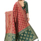 Rajwada Maroon Silk Blend Embellished Saree For Women