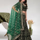 Rajwada Green Velvet Embroidered Semi-Stitched Lehenga For Women