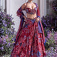 Rajwada Red Silk Blend Embellished Semi Stitched Lehenga For Women