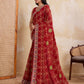Rajwada Red Georgette Embroidered Saree For Women