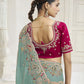 Rajwada Green Satin Embroidered Saree For Women