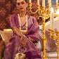 Rajwada Purple Silk Blend Woven Saree With Unstitched Blouse For Women