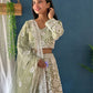 Rajwada Light Green Net Embroidered Semi-Stitched lehenga For Women