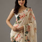 Rajwada Cream Georgette Floral Print Saree For Women