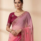 Rajwada Light Pink Georgette Embellished Solid Saree For Women