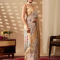 Rajwada Cream Silk Blend Printed Saree For Women