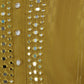 Rajwada Mustard Viscose Rayon Embellished Stitched Kurta For Men