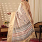 Rajwada Cream Silk Blend Printed Saree For Women