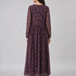 Wine Georgette Printed Dress